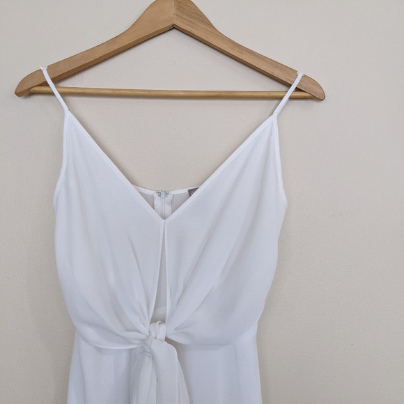 NWT ASOS White Cami Blouse | Front Tie Long Line Tank Top - Picture 3 of 14